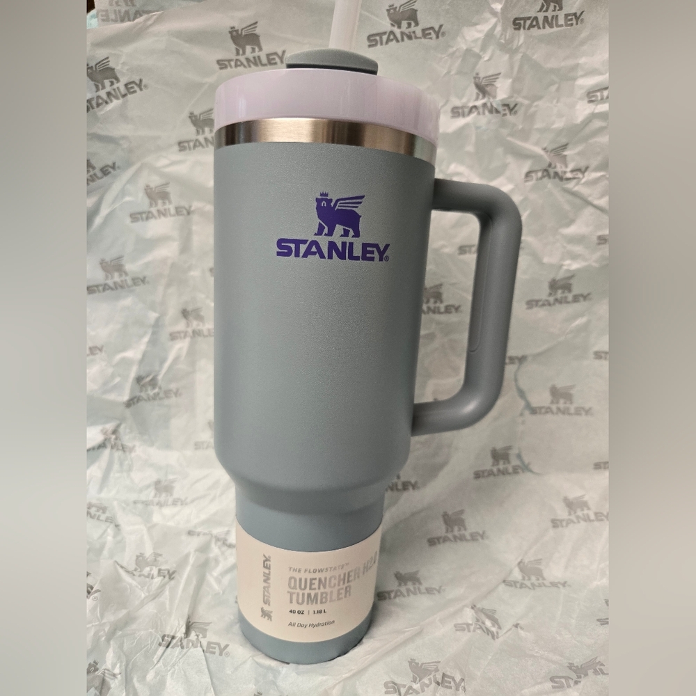 Stanley Quencher Flowstate Blue Cactus and Purple Tumbler NIB